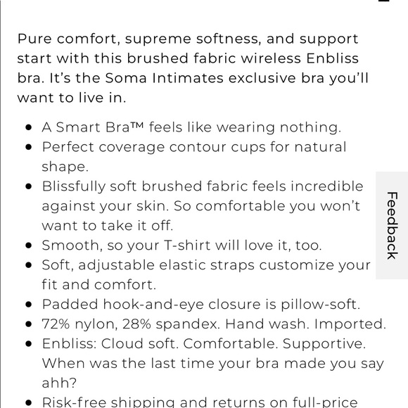 Soma ENBLISS Wireless Bra
STYLE: 570222679 this listing is for all 5 bras - Picture 2 of 6